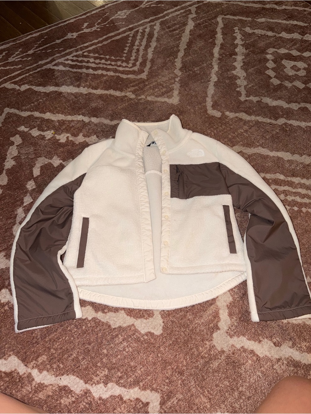 The North Face Fleece Jacket with Brown Sleeve Panels